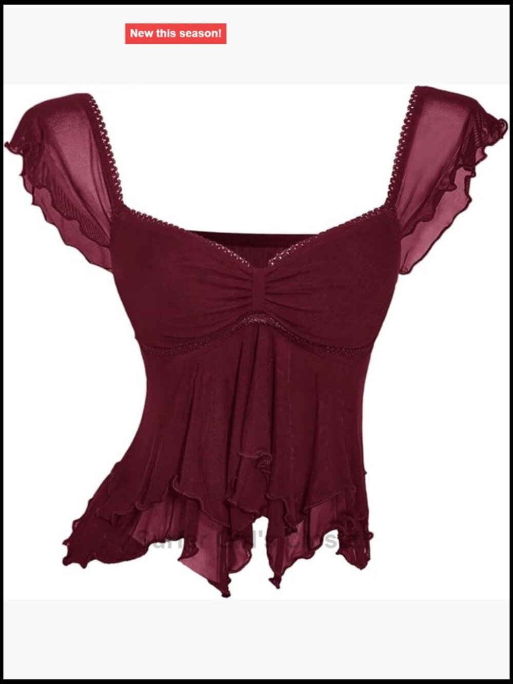 Sheer Mesh Ruffle Sweetheart Tank Top | Y2K Cropped Ladies Tee